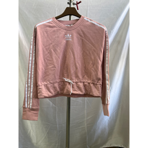 Adidas 美版X S粉色抽繩大學T