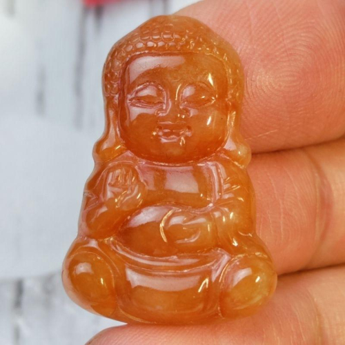 ⚱️護佑平安⚱️天然緬甸玉 A貨翡翠-紅翡 精雕 Q萌 寶寶佛 附證書 現貨特價【92jade 】翡翠寶寶佛 玉寶寶佛