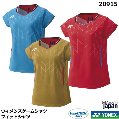 (預購)日本代購 YONEX 2025SS 20915 羽球服 半袖 比賽服 選手服 女用合身 日本境內版