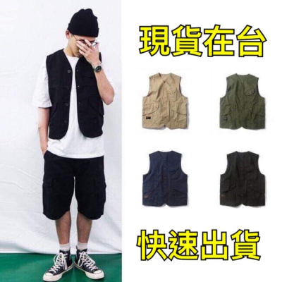 ☦ 工裝背心 日系 復古 背心 馬甲 工作背心 多口袋 修身 男 男生背心 古著風 男生馬甲 多口袋背心