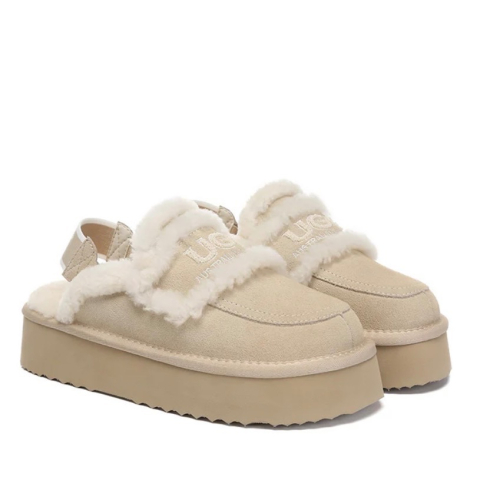 澳洲UGG AUSTRALIAN SHEPHERD可拆式綁帶 兩用厚底拖鞋