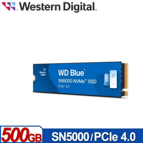 WD 藍標 SN5000 500GB M.2 PCIe 4.0 NVMe SSD 固態硬碟 WDS500G4B0E