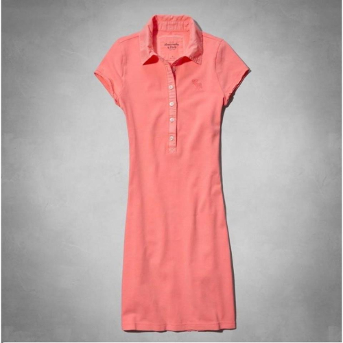 /零碼XS/ Abercrombie & Fitch 女生珊瑚粉色連身裙