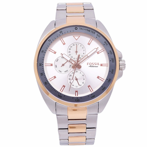 FOSSIL 美國最受歡迎頂尖潮流時尚三眼腕錶-半金-BQ2642M 【桃園嚴選】