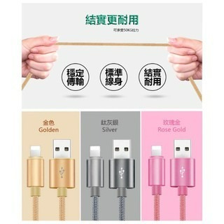 iPhone(IOS) 安卓Micro Type-C 鋁合金尼龍手機數據線充電線 短線﹝隨機配色出貨/裸裝﹞