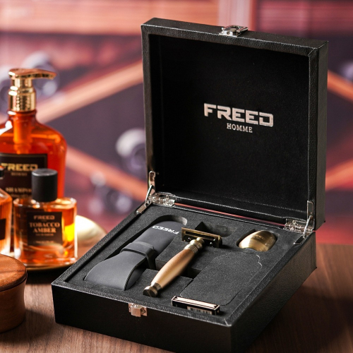 【FREED】古銅系列尊爵四件組雙刃式刮鬍刀禮盒 - 阿波羅