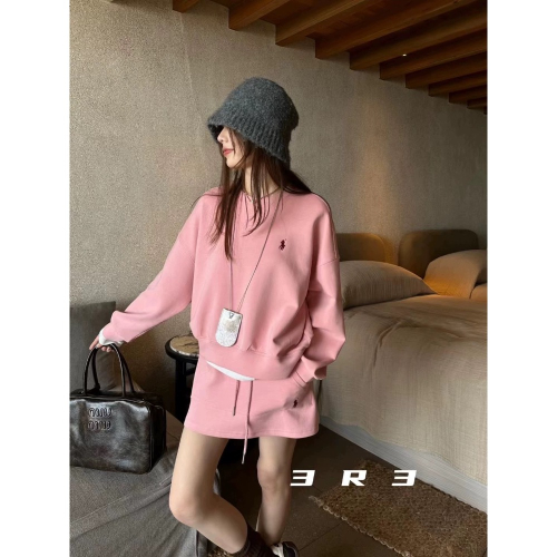 RL polo 套裝 寬鬆長袖T 衛衣 休閒短裙子 上衣 經典款戰馬美式復古小馬標，清爽有氣質，實穿，分開搭也百搭 ✔