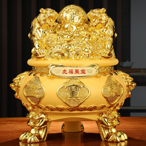 招財聚寶盆擺件老虎存錢罐家居客廳玄關酒櫃擺設裝飾店鋪開業禮品