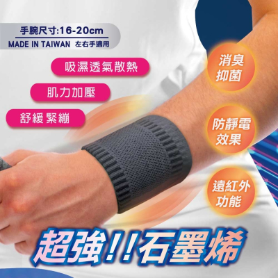 儂儂石墨稀健康護腕（2入/一雙）/運動護腕/休閒護腕/石墨稀/護腕/台灣製造/健康護腕/儂儂