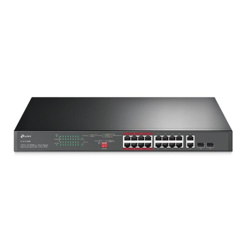 TP-LINK TL-SL1218MP 16埠 10/100Mbps + 2埠 Gigabit 非管理型PoE交換器