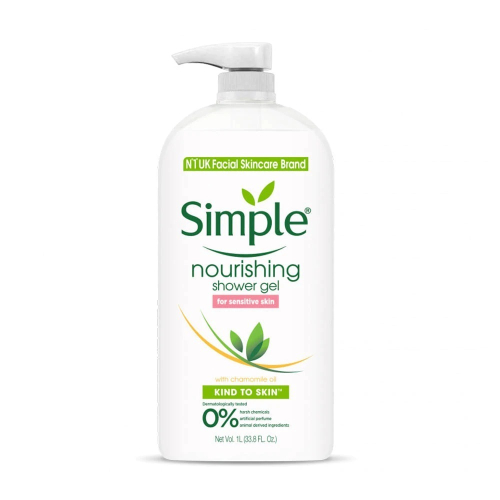 福利品【Simple 清妍】舒敏溫和配方沐浴乳-滋潤型(33.8oz/1000ml)【NG-5868】