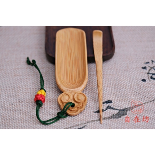 【全館滿599免運】手工竹制茶鏟【精雕袖珍如意茶鏟組】茶則 茶道配件 茶匙 茶剷 茶則 茶道六君子【自在坊茶具】