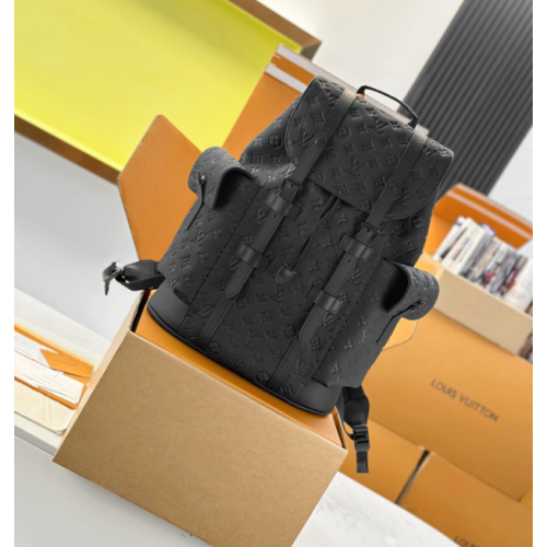 二手Louis Vuitton/LV男包黑色翻蓋旅行雙肩背包M55699