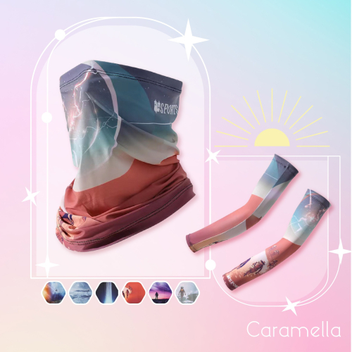 【Caramella】運動袖套 防曬袖套 冰絲袖套 涼感袖套 袖套 騎行面罩 冰絲 遮陽 抗UV面罩 防曬面罩 面罩