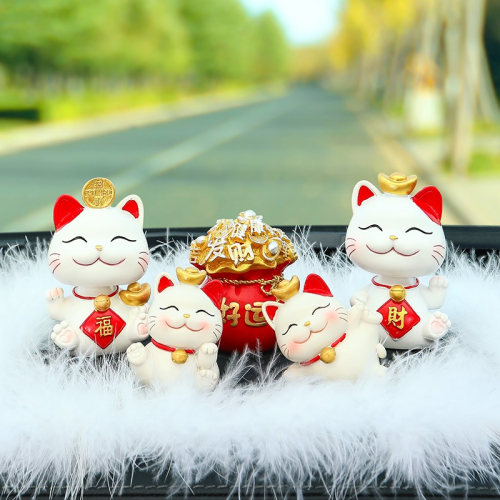汽車招財貓擺件創意可愛小車內飾品網紅車載中控臺漂亮裝飾女神款