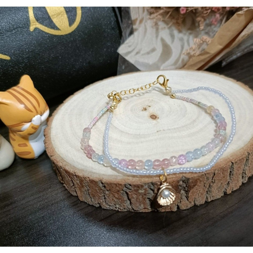 手作小金貝殼手鍊/腳鍊