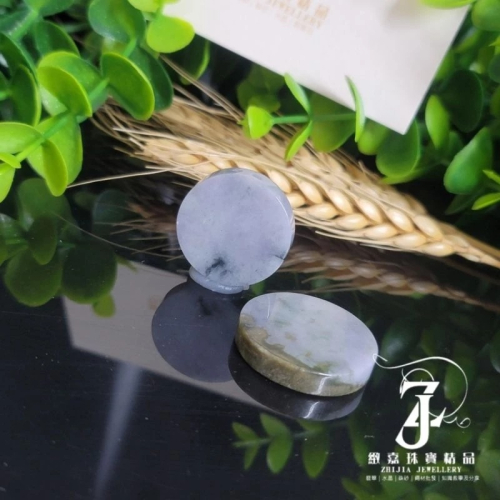 翡翠 帶證 一對 烏雞 無事牌 圓牌 吊墜 925銀釦 保A 平安 無事 現貨 實拍 黑色 自然光 辟邪 招財