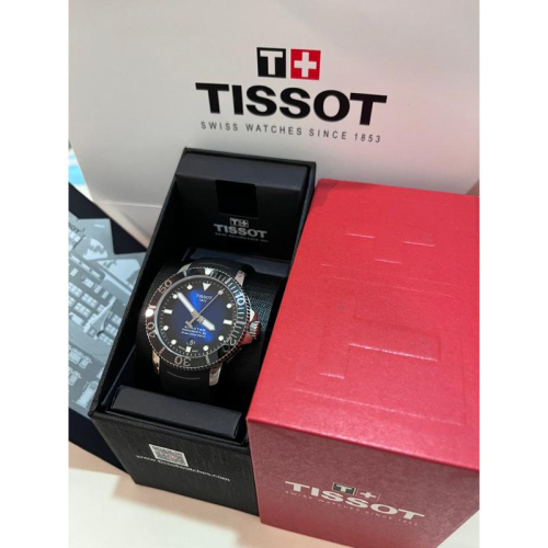 Tissot seastar 1000 深藍漸變款 機械錶 矽膠錶帶 ✅