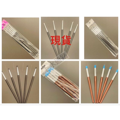 (現貨)多功能矽膠筆 5支裝 3mm、5mm、8mm 刮膠筆繪畫用矽膠筆 雕花筆可做紋路效果水彩粉彩油畫刮膠筆橡膠筆美甲