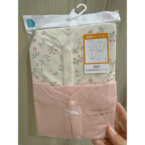 ʟᴏᴠᴇx̆̈ᴋɪᴅs∥現貨∥日本西松屋直送 100% 純棉 粉紅小花 長袖包屁衣兩件組