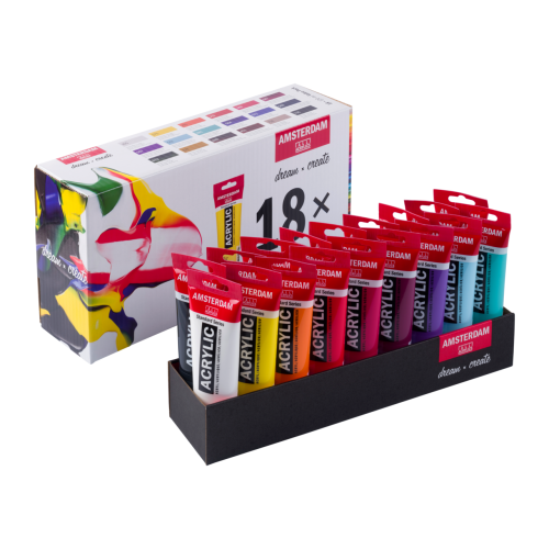 超值套組_荷蘭阿姆斯特丹壓克力顏料18色120ml Amsterdam acrylic colors 18clrs
