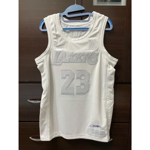 NIKE NBA JAMES MVP 湖人 功勳白 電繡 M號 球衣