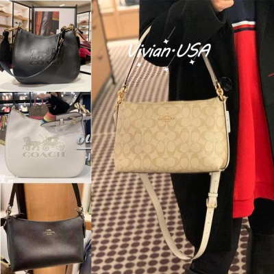 vivian美國代購✨正品 coach 女生包包 半月包 月牙包 Lewis 側背包 F85696 附購證禮品袋