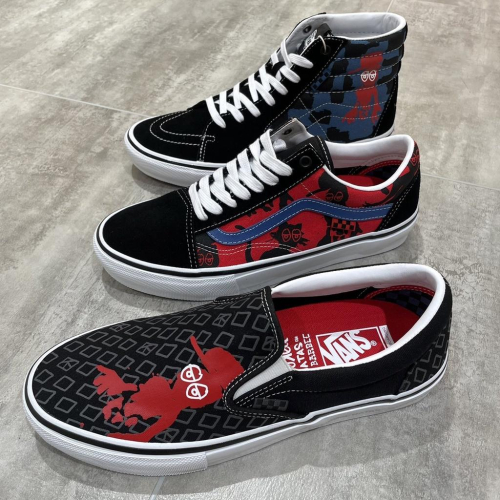 [unclev1966] Vans Skate x krooked 聯名 貓咪 滑板 塗鴉 選手款
