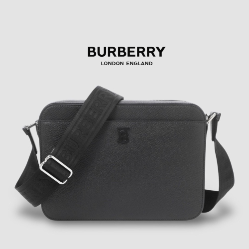 ?Burberry bag 黑色TB字樣金屬Logo 拉鍊包｜隨身包｜隨行包｜肩背包｜斜肩包｜旅遊包｜旅遊包｜環保皮革