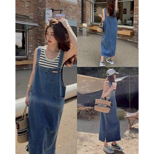 81 Summer牛仔口袋吊帶洋