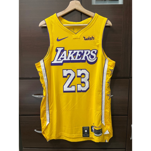 NIKE NBA JAMES 湖人 城市款 原生帶贊助標 AU 球員版 M號 球衣