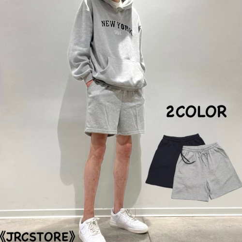 《JRCSTORE》??韓國素面純棉情侶休閒抽繩短褲 夏季款式 棉褲短褲 流行穿搭 韓系 簡約搭配 高磅彈性