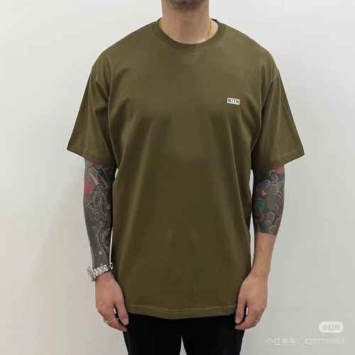 Kith 大地色系 植絨小標 純棉短袖T恤 男女同款
