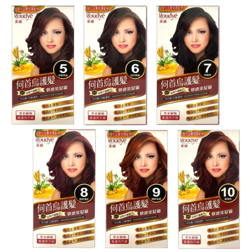 ROUDYE 柔蝶 何首烏護髮快速染髮霜 灰白髮/白髮 適用【美日多多】染髮