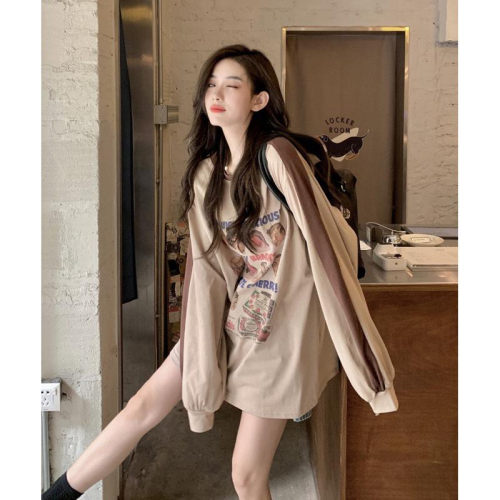 E’nes ?? 가을 신 상품 Un jour 披肩休閒拼接寬鬆T