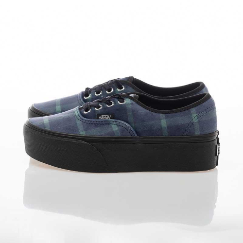[unclev1966] Vans AUTHENTIC STACKFORM 菱紋 學院風 藍色 碎布 厚底 增高 日韓系