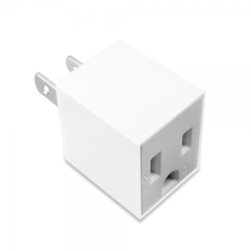 PowerSync 群加 3P轉2P 電源轉接頭 直立型 白色