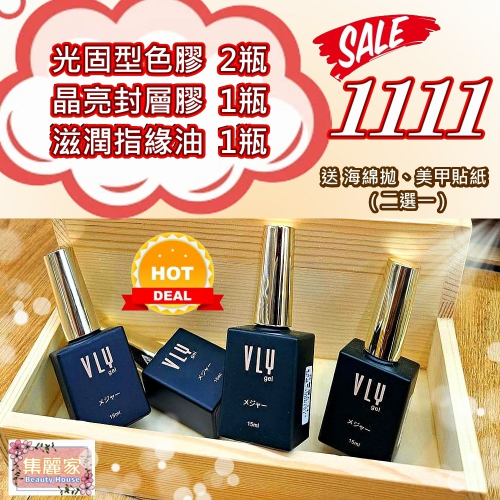 【集麗家】VLY 限時特惠組-B [光固型色膠][晶亮封層] [滋潤指緣油] 凝膠指甲 光撩膠 美甲膠 甲油膠 功能膠