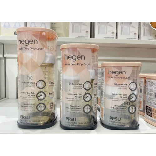 全店免運 全新 Hegen 小金奶瓶｜150/240/330ml 完整包裝 新加坡通路款 收藏瓶 原裝包裝 防脹氣