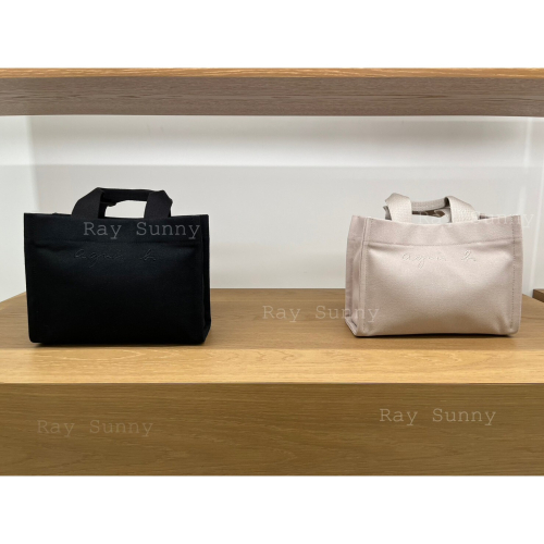 RS代購 - Agnes b全新正品優惠 Agnes b配件-小款帆布刺繡logo兩用托特包 贈送品牌袋子