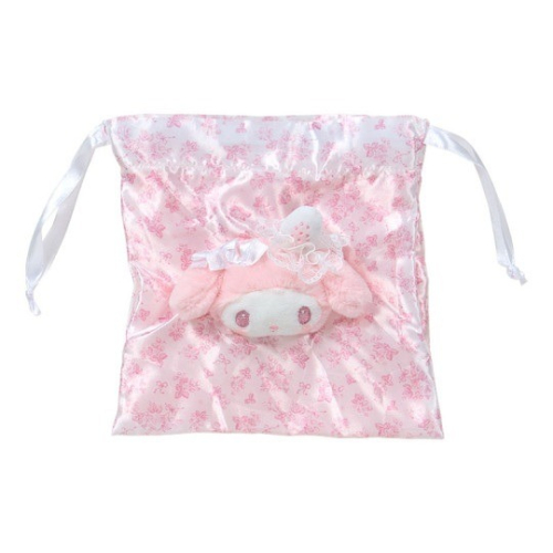 過生活IP訂購 三麗鷗 美樂蒂 My Melody 絨毛造型束口袋 草莓 淡雪午茶時光 6J16