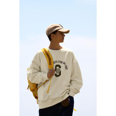 【Evistub】22FW 500g長絨棉定織定染復古大學T圓領長袖 美式復古 寬鬆 CITY BOY