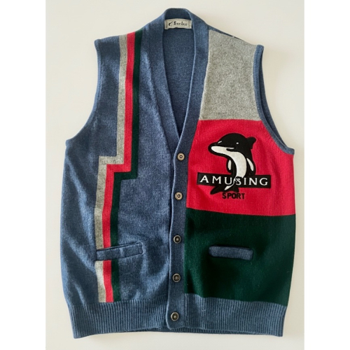 美國購入 ??日本品牌Skip Jack x Amusing Sport 聯名男用毛線背心✨獨特復古運動風✨展現品
