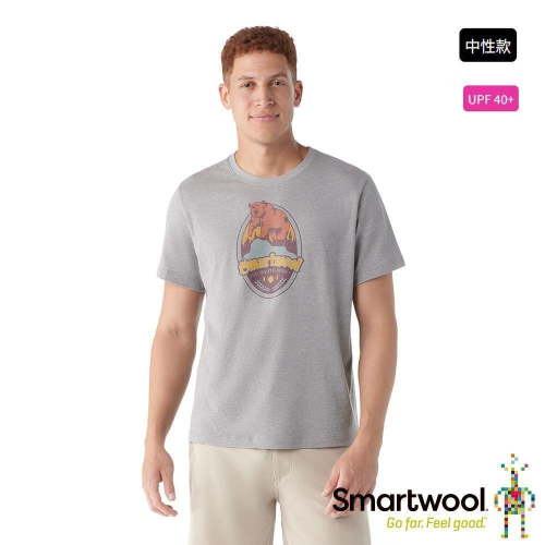 -7折出清-[雙和專賣店] SmartWool 塗鴉短Tee/中性/SW002456/棕熊Logo/淺灰色