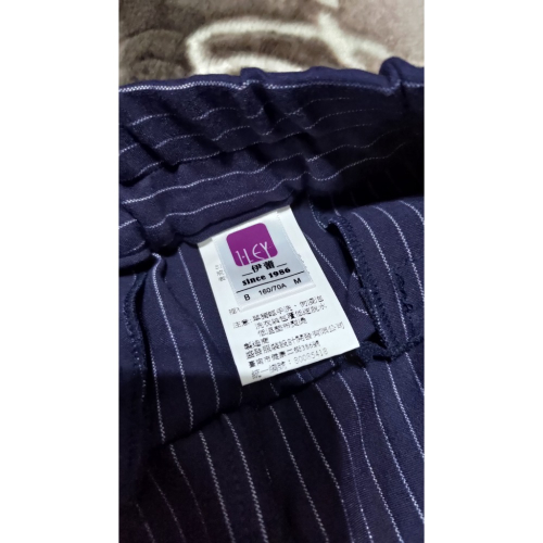 伊蕾 彈性 長褲 藍色 M 挺版 厚磅 600