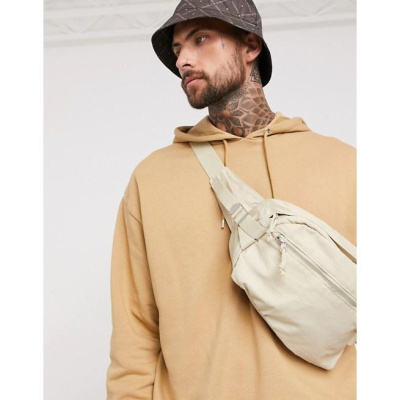 ASOS DESIGN oversized 寬版 舒適 男生 長袖帽T 前短後長開岔下擺 奶茶色/卡其色 XS號