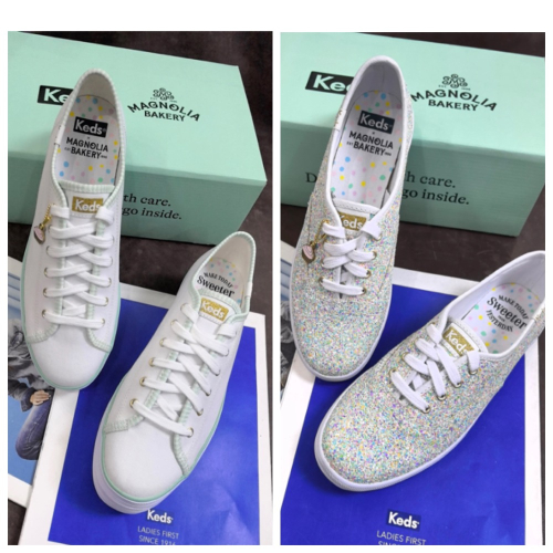 零碼特價 Keds聯名款閃閃發光片鞋甜心系列舒適透氣帆布鬆糕鞋潮流時尚公主鞋
