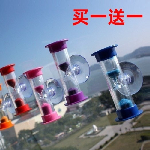 創意兒童刷牙沙漏擺件贈品計時器三分鐘時間吸盤旋轉小孩禮物生日