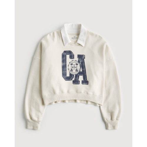［免運］【 現貨 XL 】Hollister HCO 海鷗 女生 短版 polo 大學T