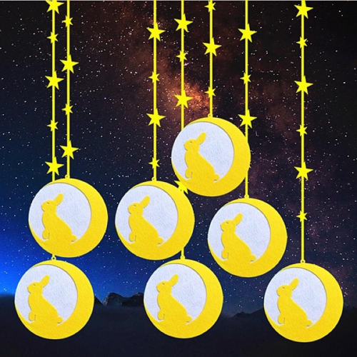中秋飾品掛飾 月兔星星掛飾 中秋掛飾 中秋佈置 中秋裝飾 月兔 月兔裝飾